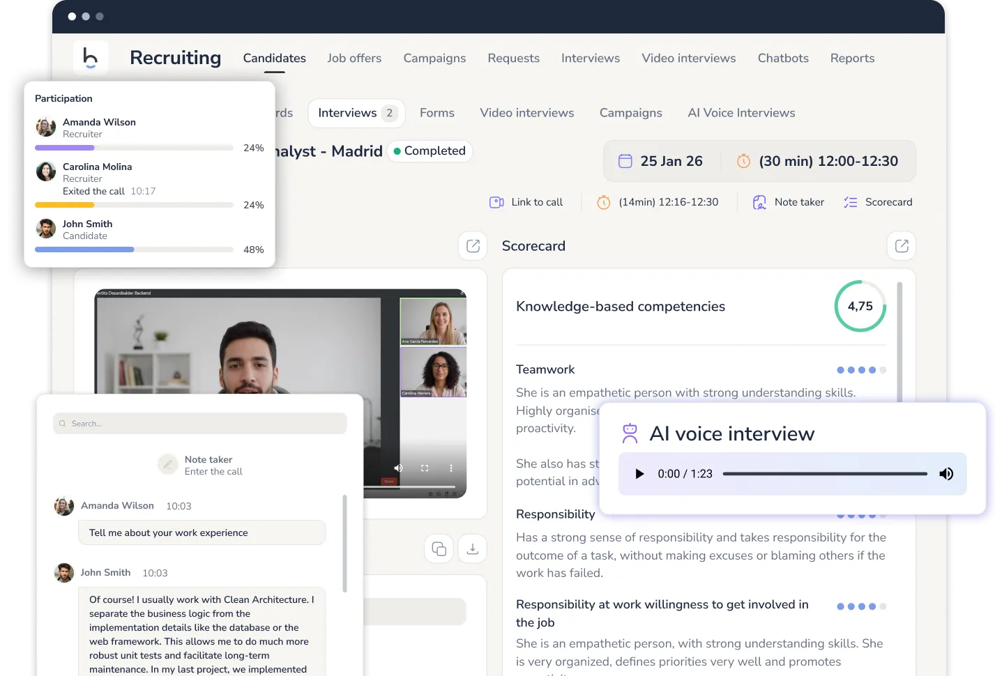 Recruiting software with AI