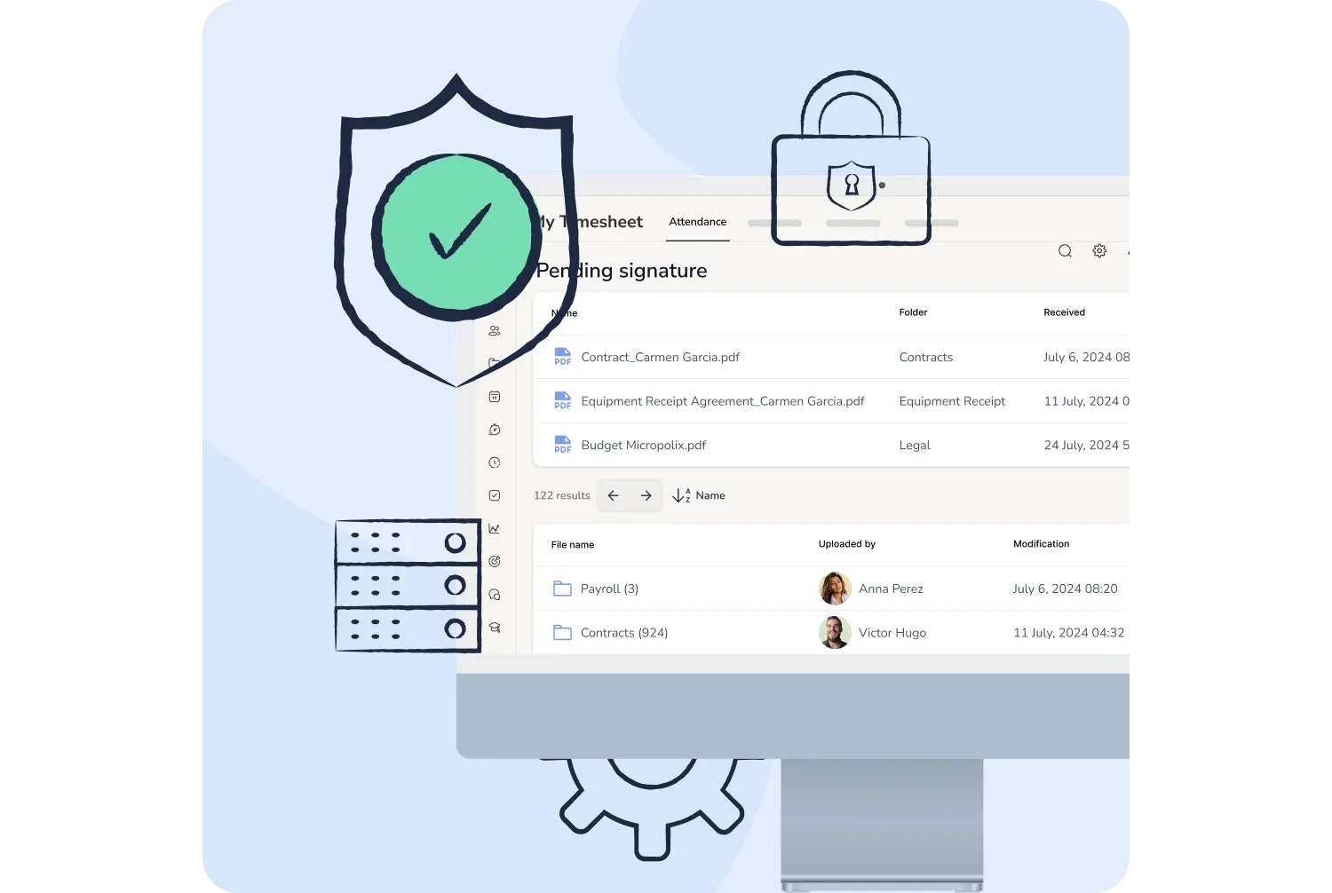 Secure document management for companies