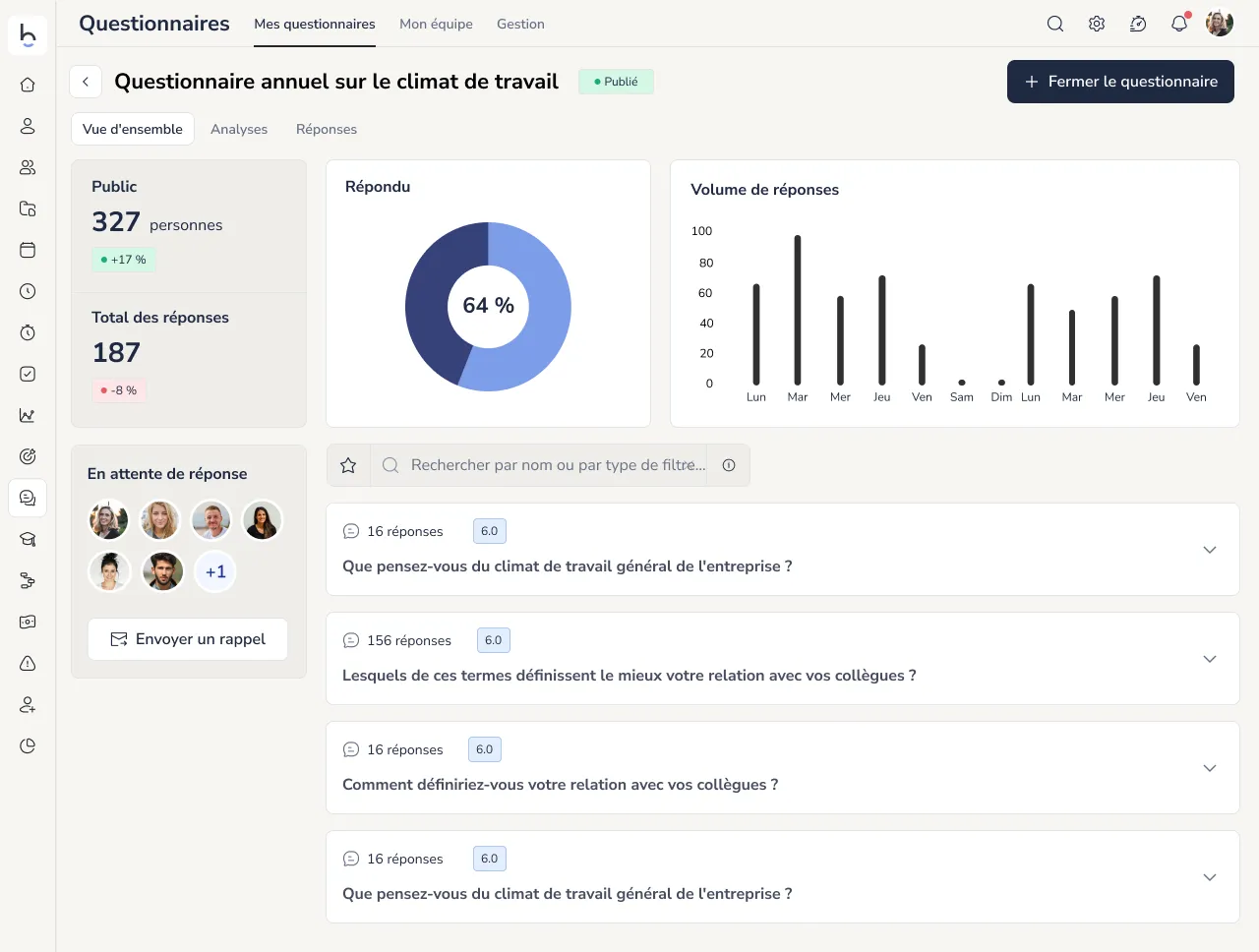 Logiciel de Questionnaires QVT de bien-être au travail