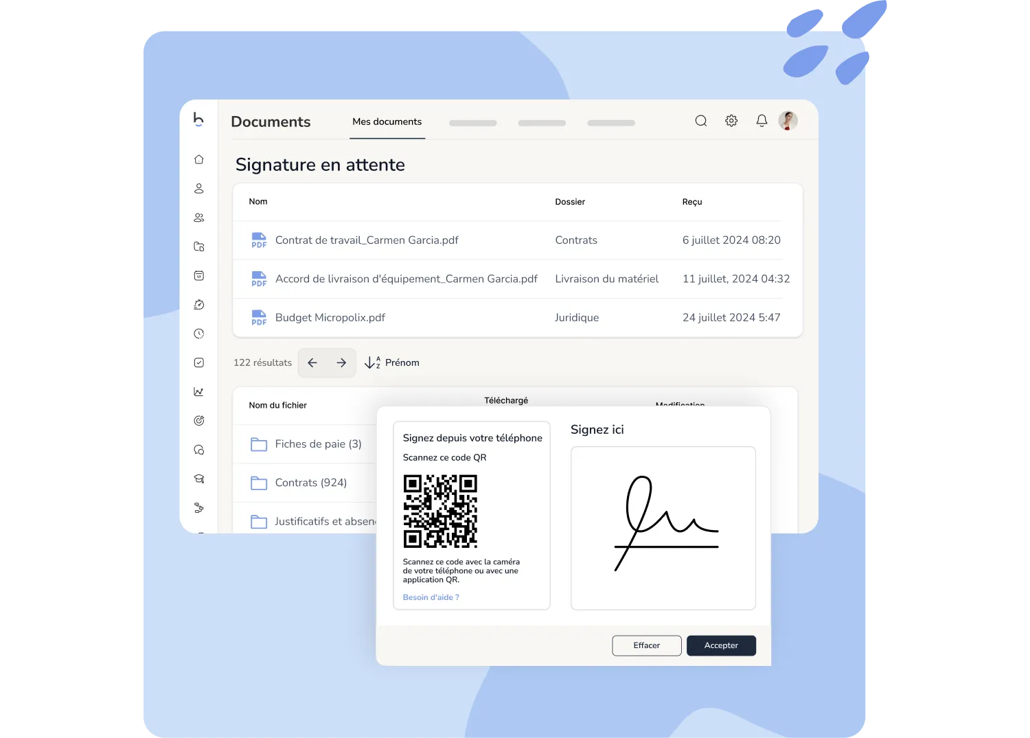 Logiciel de signature électronique de contrats de travail et de documents