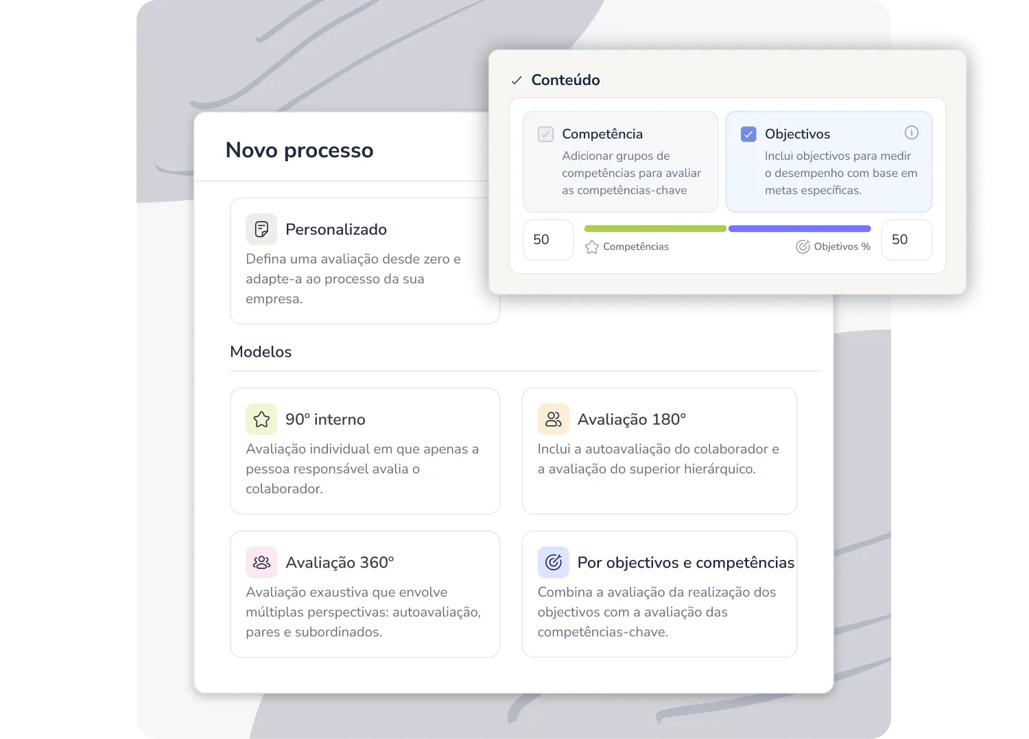 Modelos de avaliação predefinidos