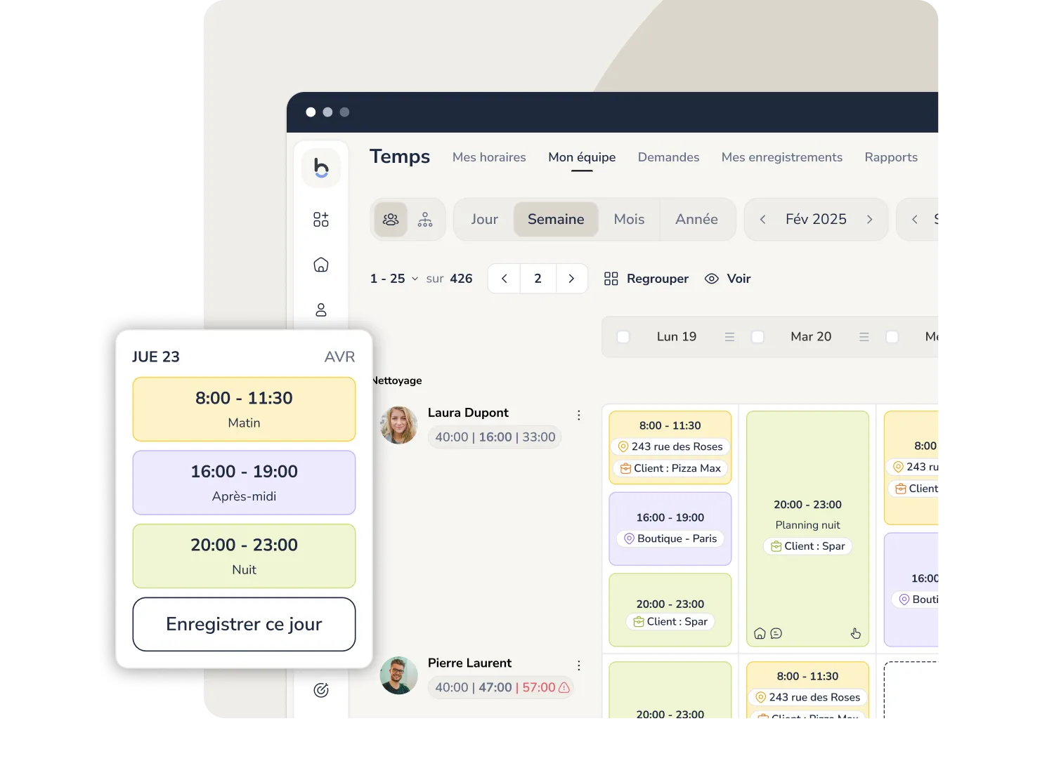 logiciel horaire de travail