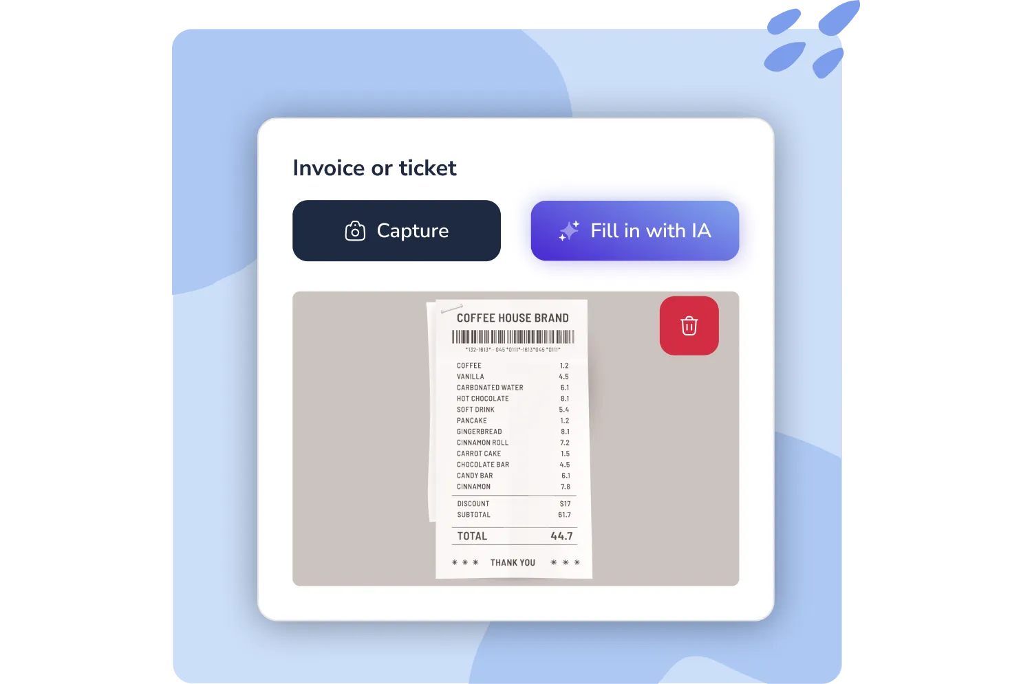 OCR on signed expenses