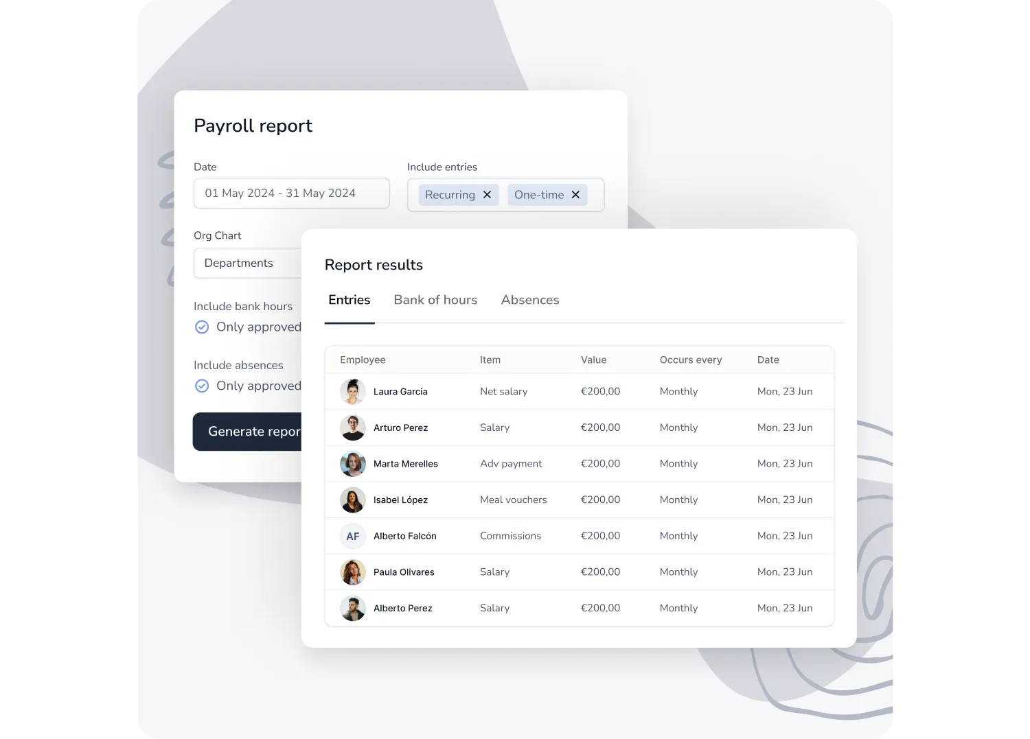 Payroll incident report