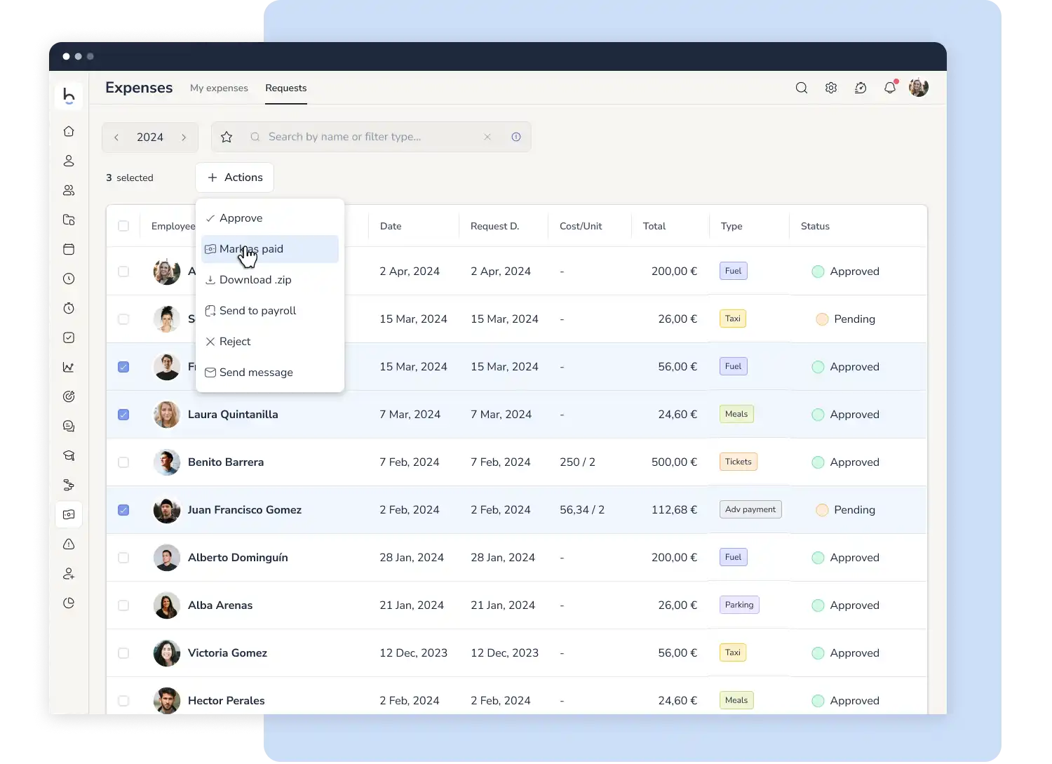 Platform for managing payroll-deductible expenses