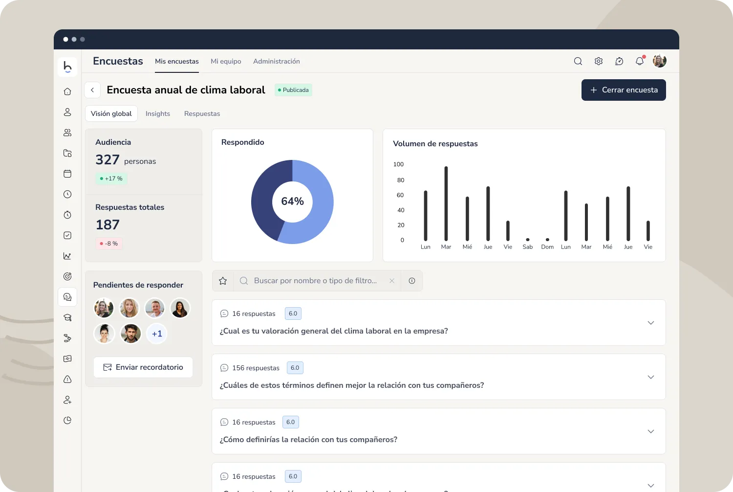 Software de Recursos Humanos con encuestas de Recursos Humanos