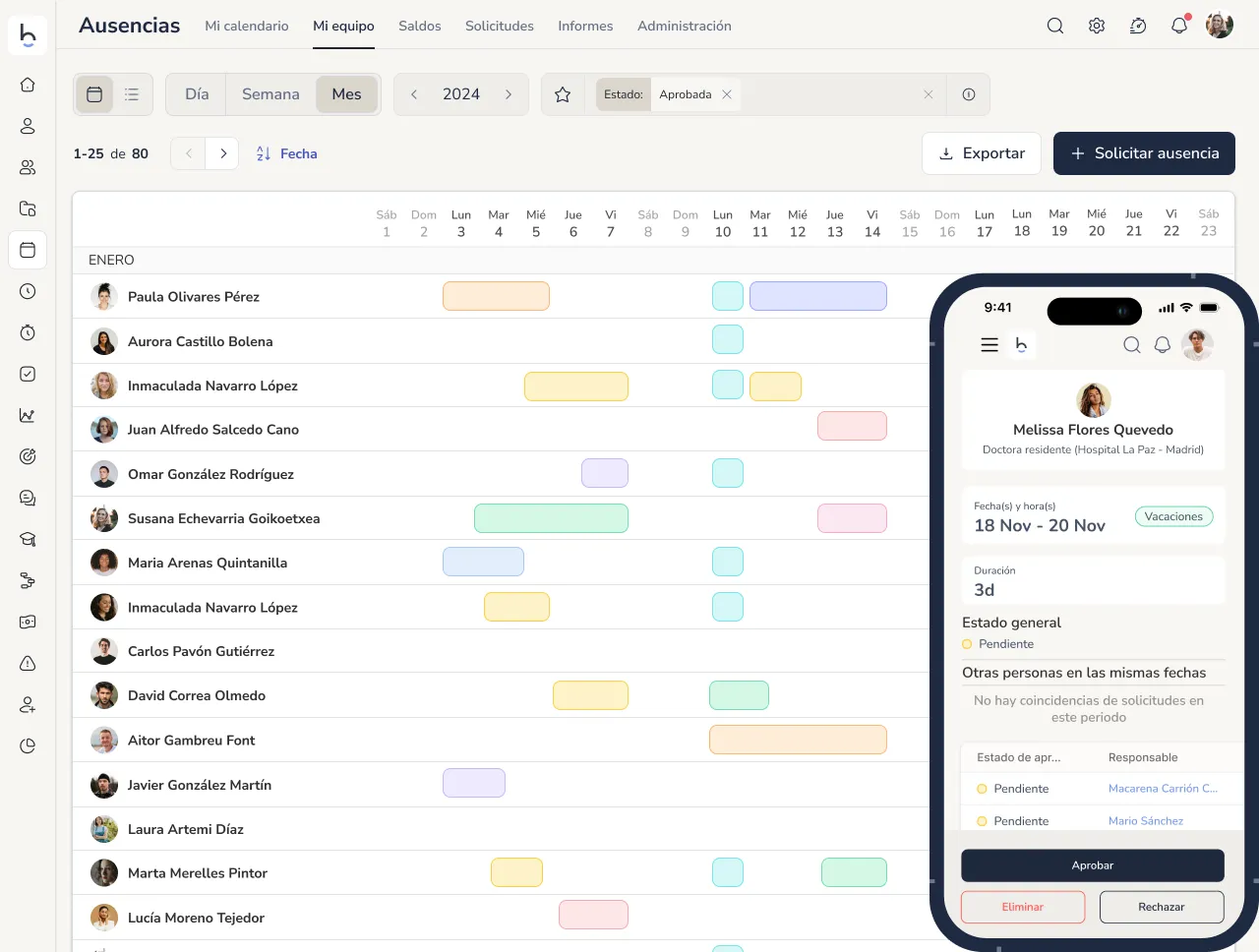 Software de control de vacaciones y ausencias