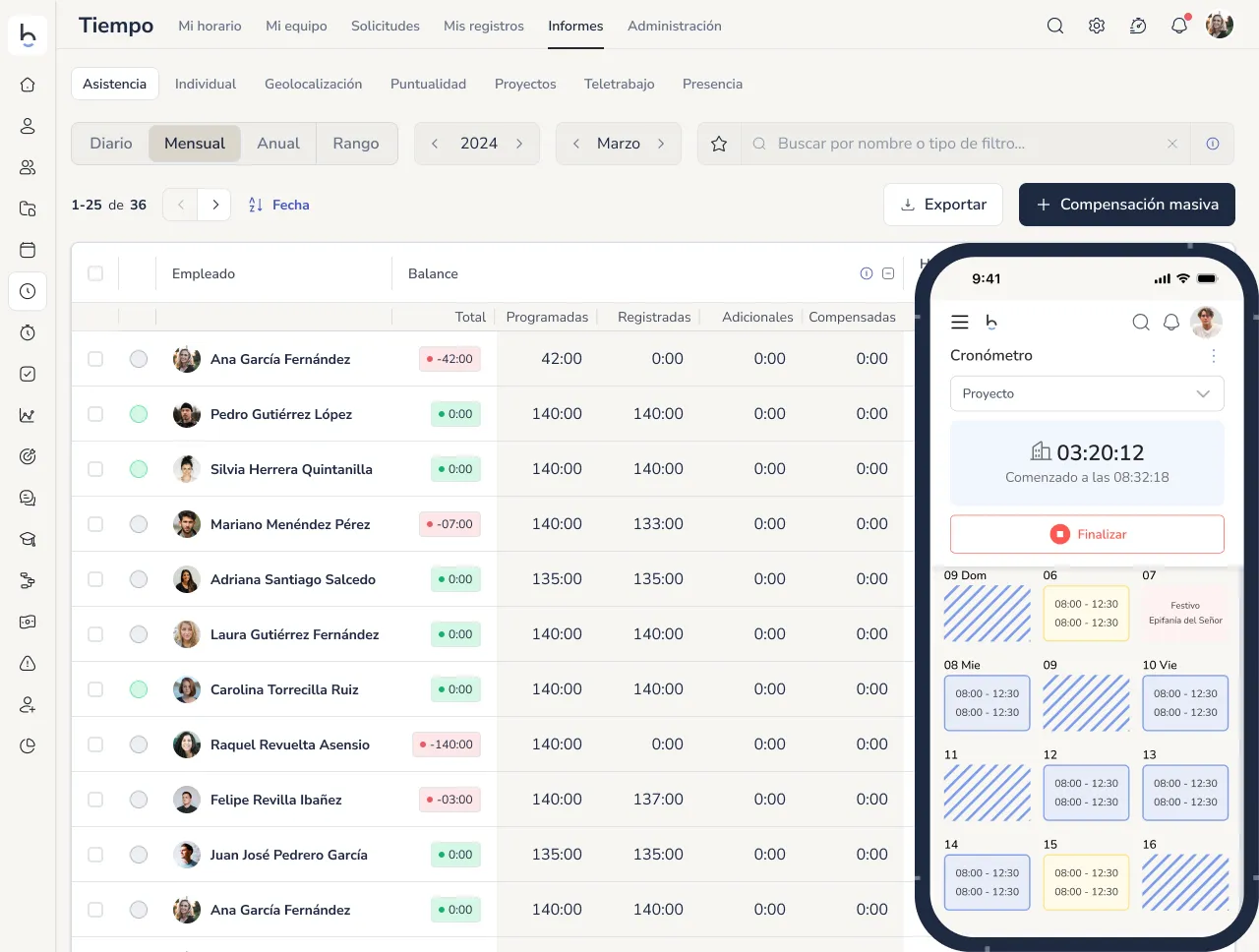 Software de control horario