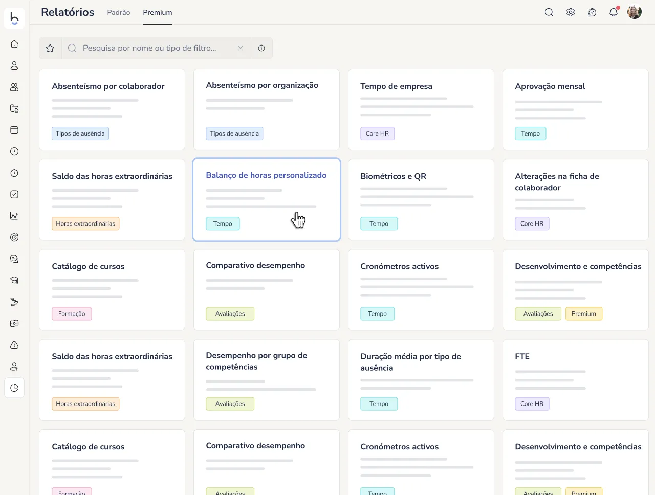 Software de relatórios de Recursos Humanos