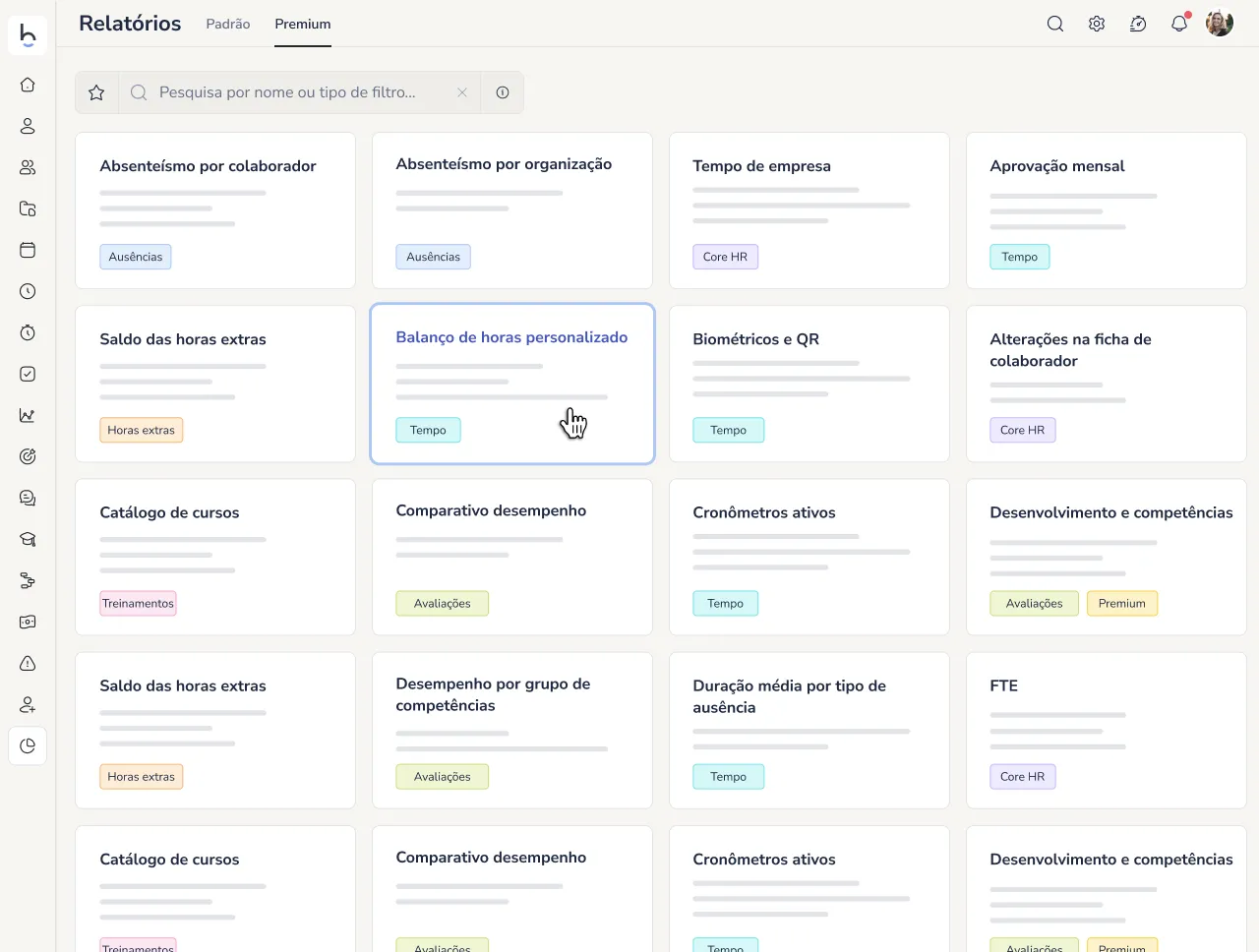 Software de relatórios de Recursos Humanos