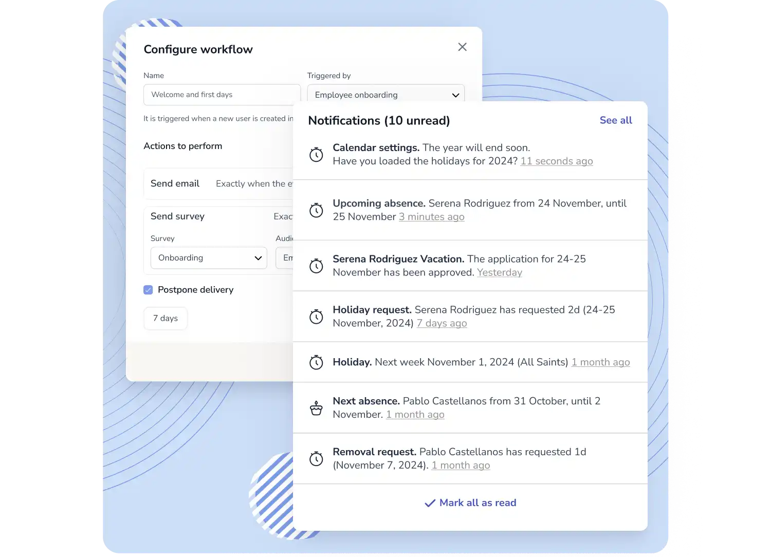 Time tracking workflows