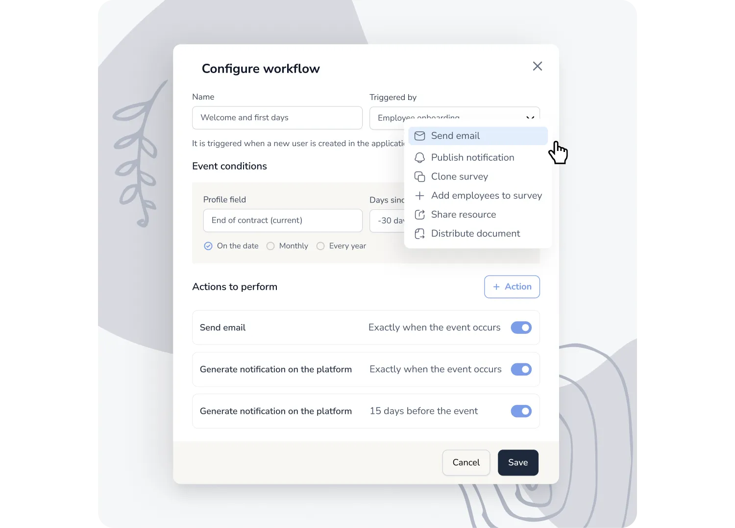 Workflow configuration