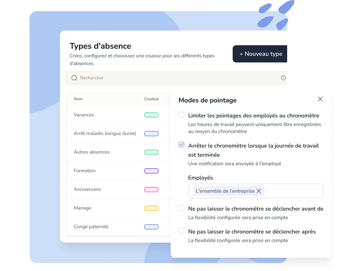 Workflows gestion du temps