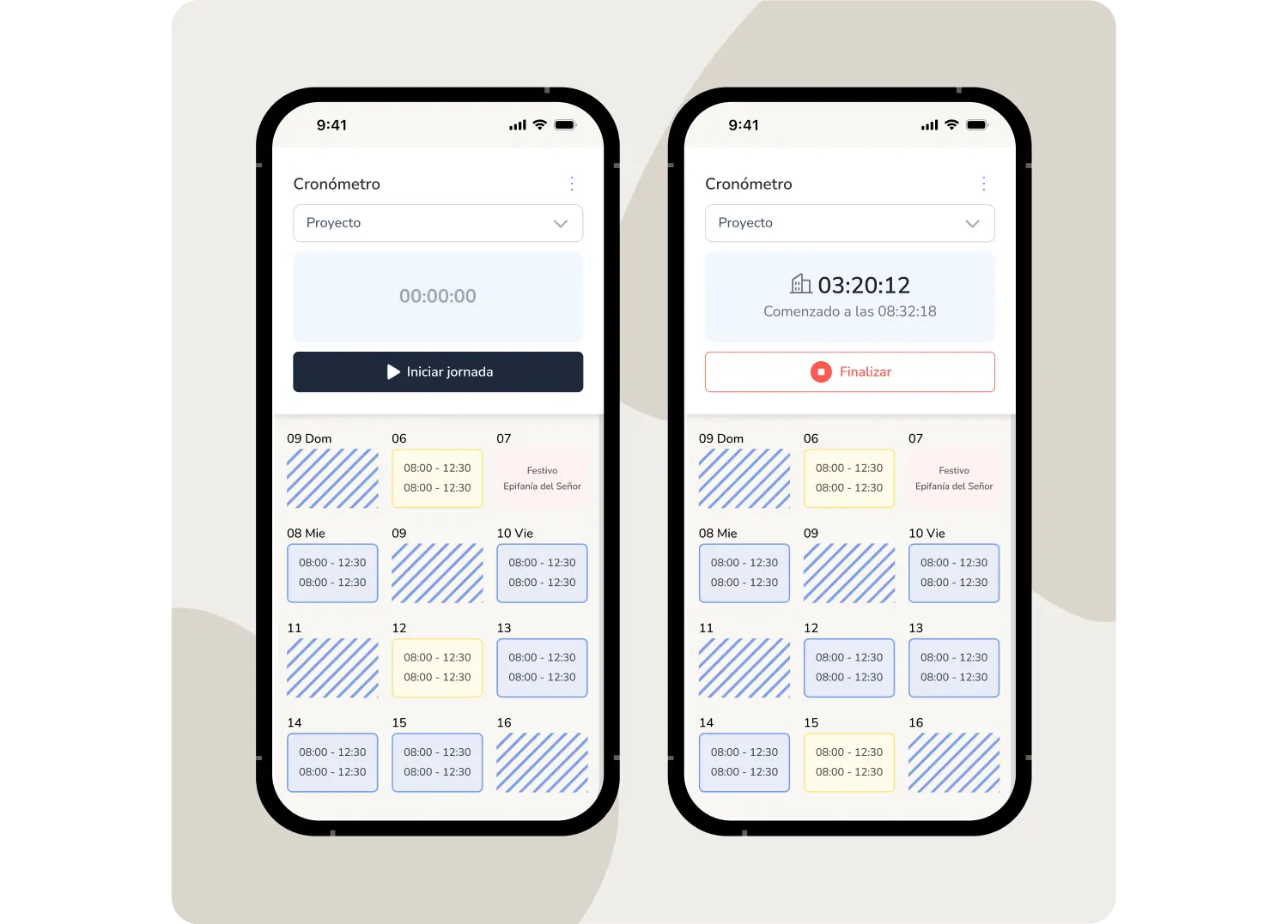 App para llevar control de horas trabajadas