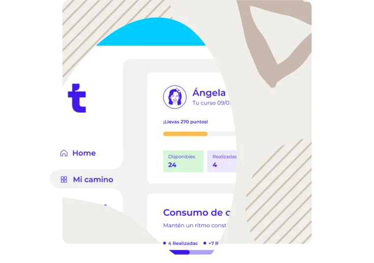 Twenix language training platform interface showing course progress and completed activities