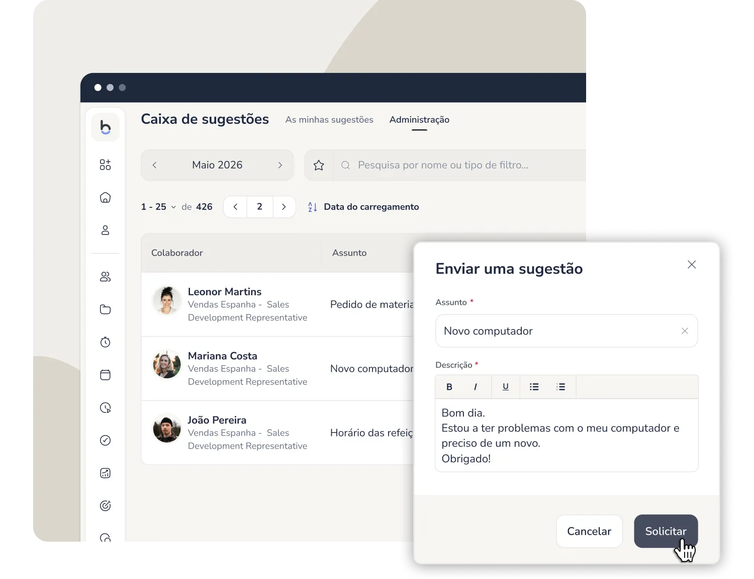 caixa de sugestões digital