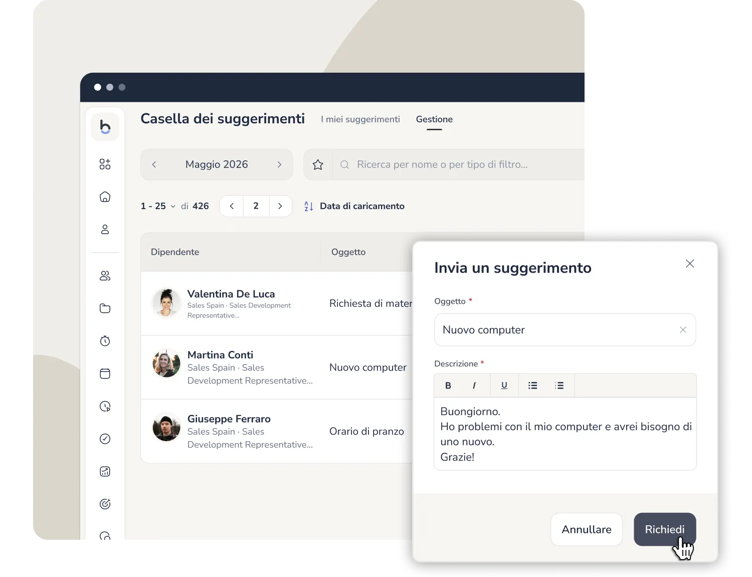 canale digitale dei suggerimenti