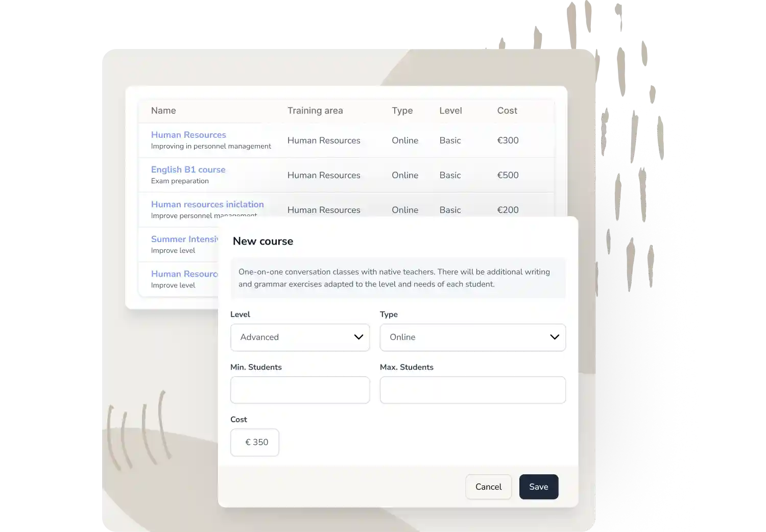 Employee training cost control