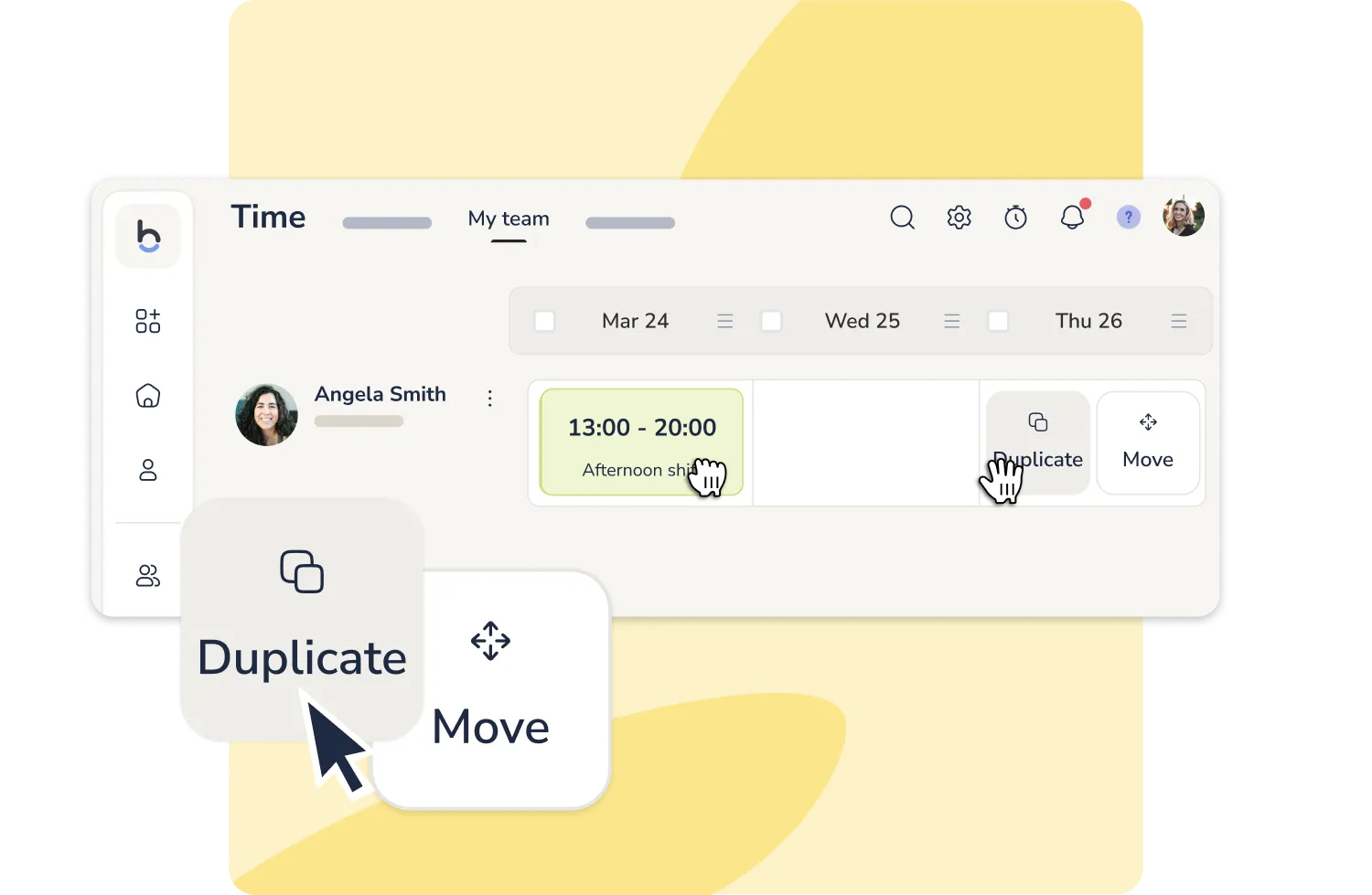 Drag-and-drop shift planning