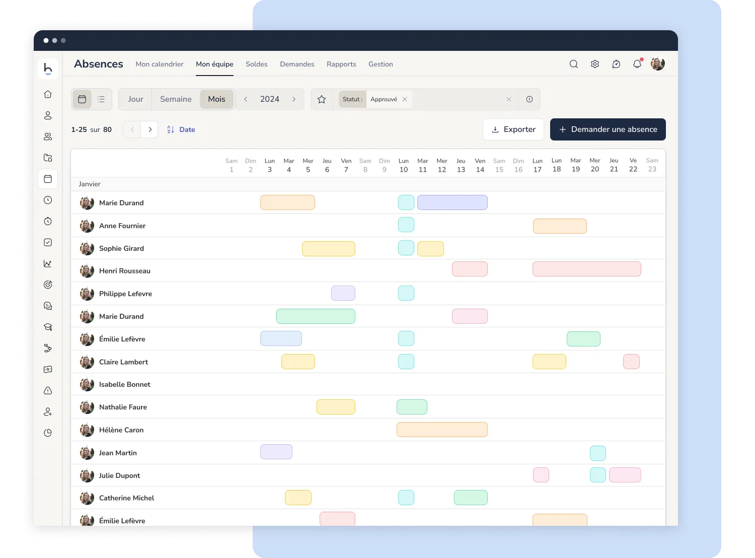 logiciel de gestion planning des congés et des absences