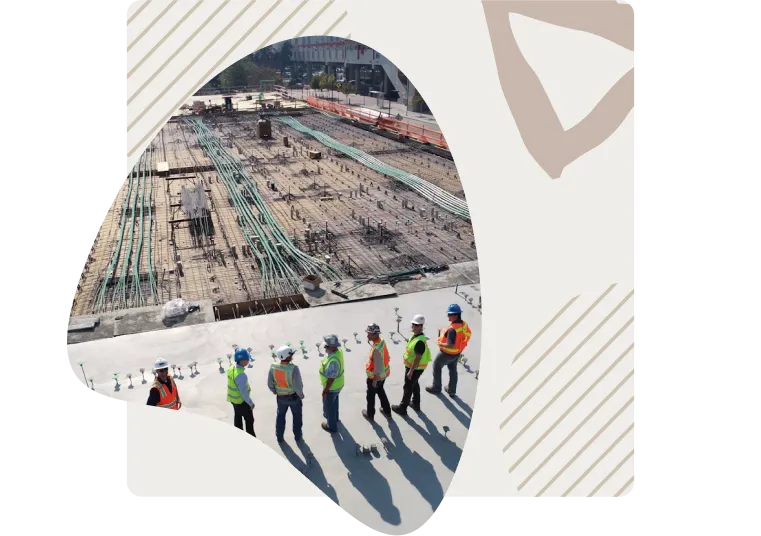 Markat Engenharia team at an infrastructure construction site