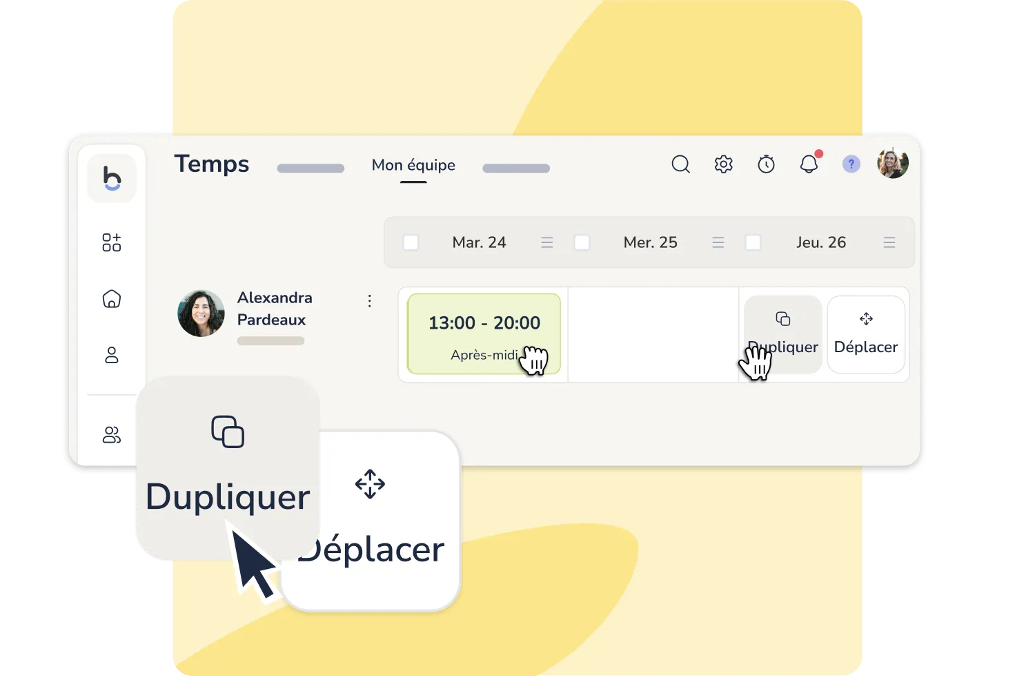 Planification par glisser-déposer (Drag & drop)