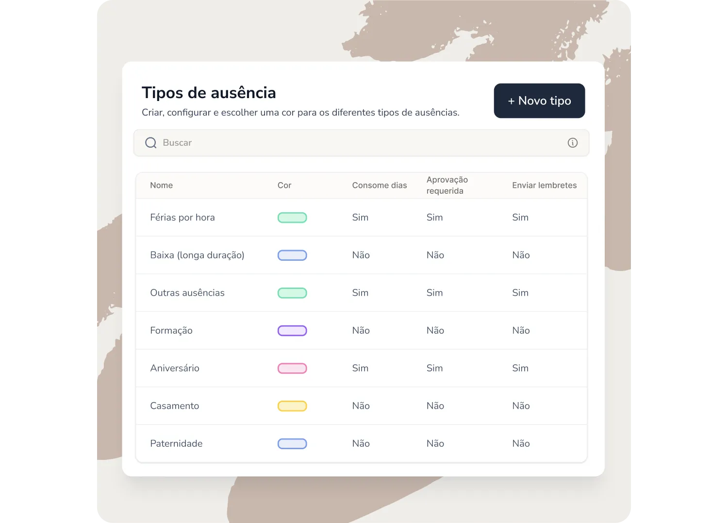 programa para o cálculo de férias e ausências automático