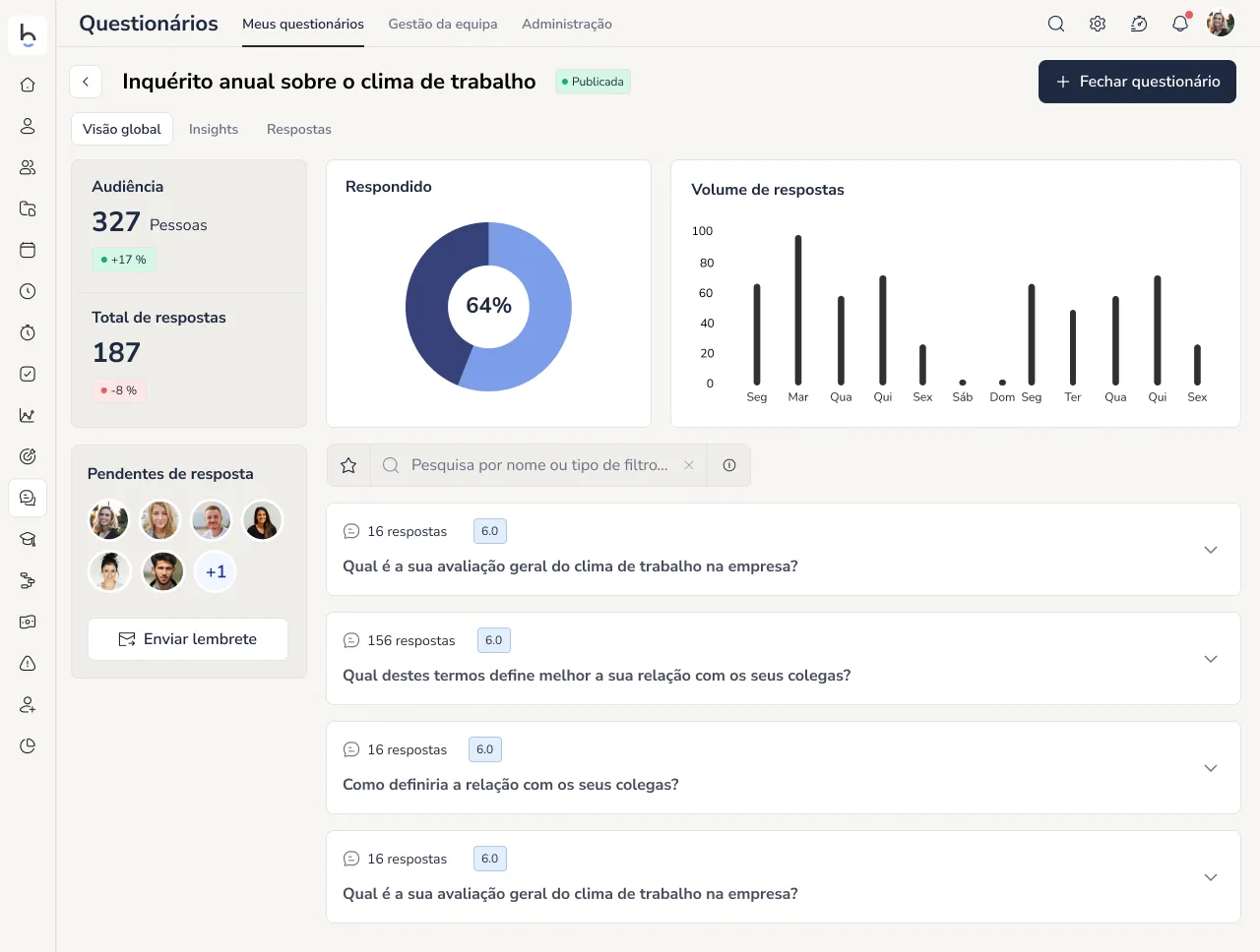 Software para questionários de clima organizacional