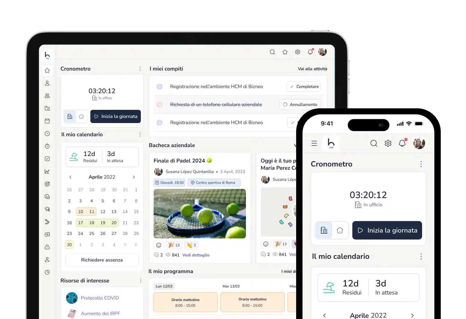Suite software risorse umane Bizneo HR