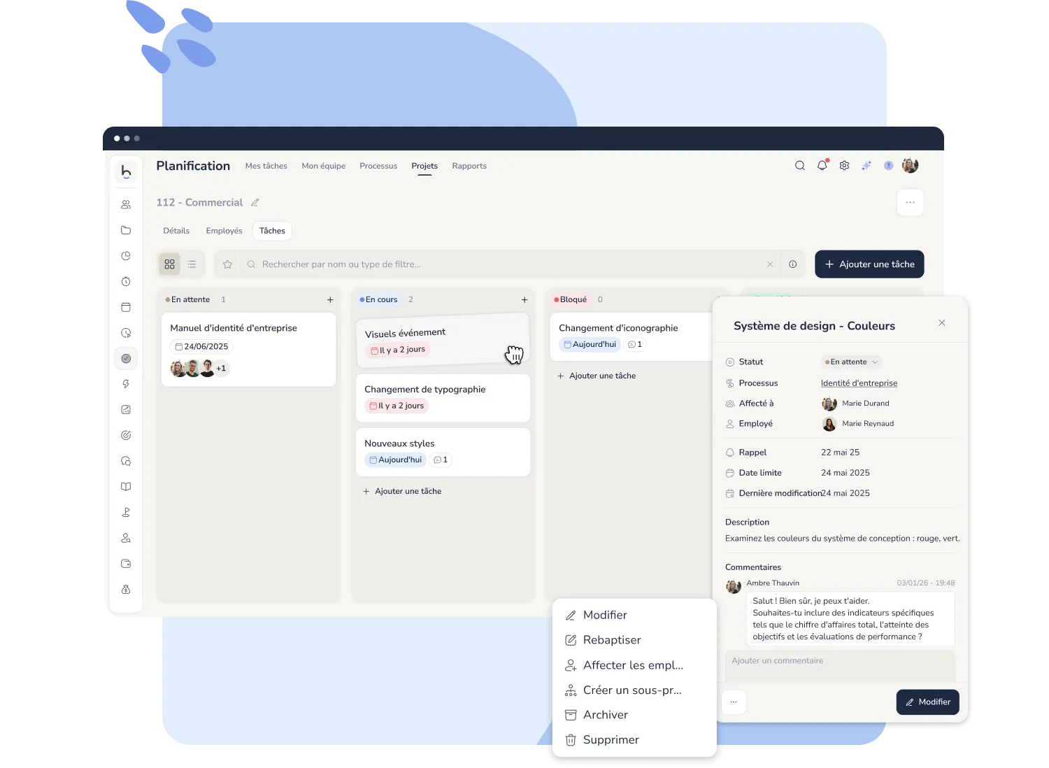 Tableau Kanban pour la gestion de projets