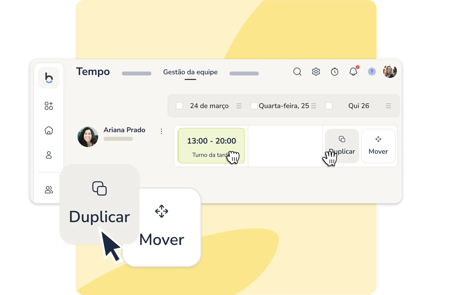 Planejamento com arrastar e soltar (drag and drop)